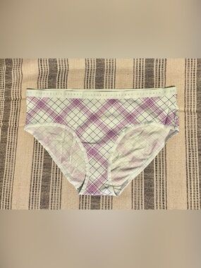 NWT Victoria's Secret Stretch Hiphugger Plaid Bikini Panties in Light Green